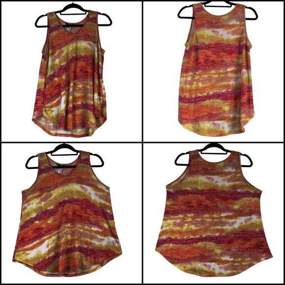 Gyft Stretchy Knit Tank Top Orange Yellow Red Size Medium - Picture 4 of 11